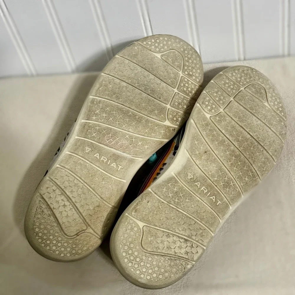 Ariat Womens 6.5B Slip On Shoes Bison Serape Stripe Western Loafers